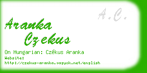 aranka czekus business card